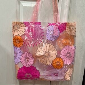 Clinique Beauty In Bloom Summer Flower Tote Plastic Bag